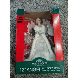 Kurt Adler 12 Inch Fiber Optic Blue‎ & Silver Animated Angel Tree topper Tested